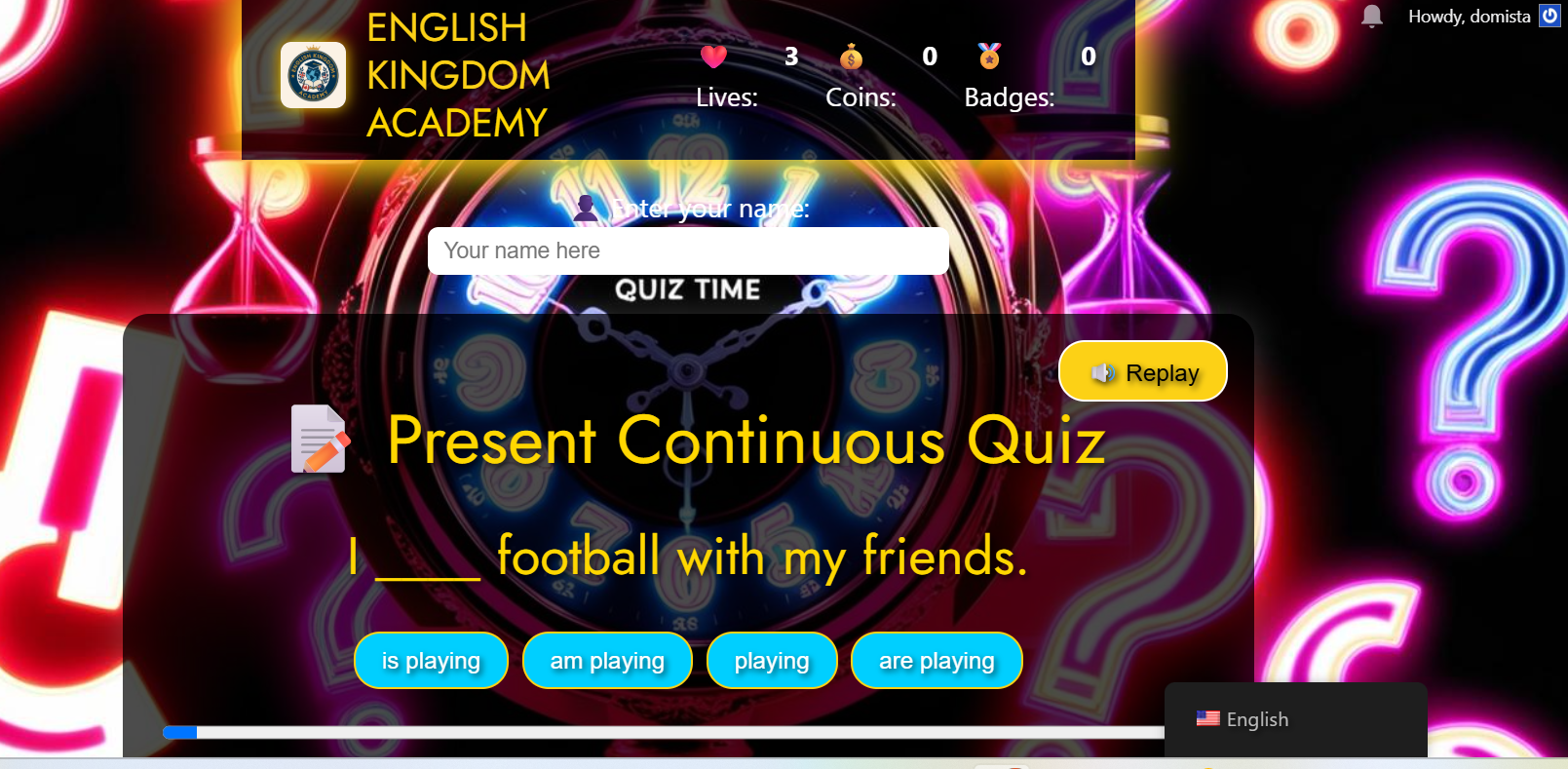 Present Continuous Quiz