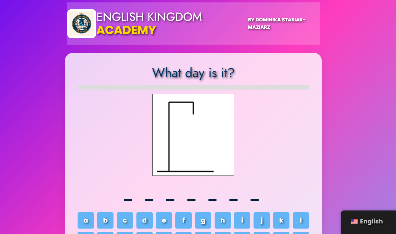 Hangman Days of the Week