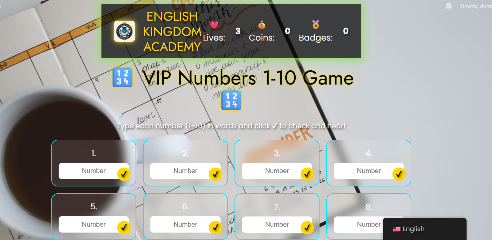 Write Numbers 1–10